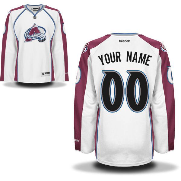 Reebok Colorado Avalanche Womens Premier Away Custom NHL Jersey - White->customized nhl jersey->Custom Jersey